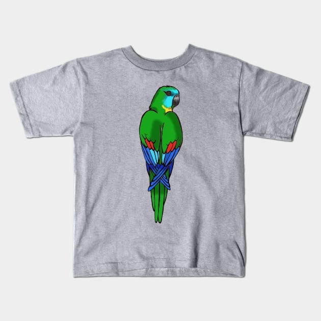 Turquoise Parrot Kids T-Shirt by SkyeElizabeth